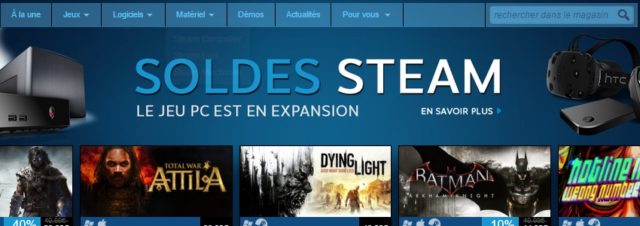Soldes Steam à l'occasion de la promotion du boîtier TV Link
