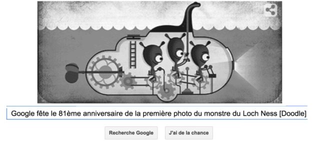 Google fête le 81ème anniversaire de la première photo du monstre du Loch Ness [Doodle]