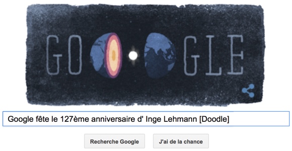 Google fête le 127ème anniversaire d'Inge Lehmann [Doodle]