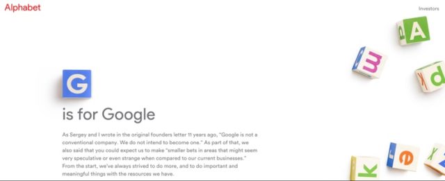 Alphabet absorbe Google qui devient une simple filiale