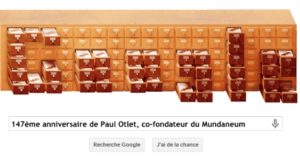 Google fête le 147ème anniversaire de Paul Otlet, co-fondateur du Mundaneum [Doodle]