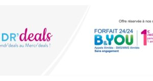 [Bon Plan] Bouygues Telecom : le forfait B&You 24/24 (Appels/SMS/MMS illimités) à 1€/mois au lieu de 10,99€ pendant 1 an