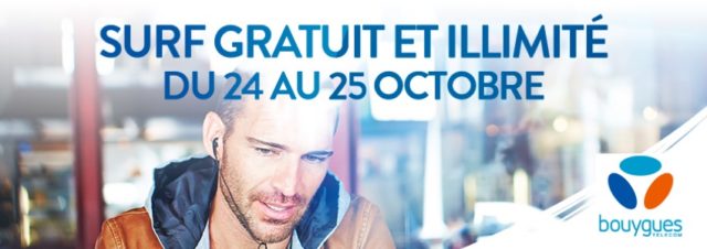 #4GBouygues – Un weekend de surf gratuit et illimité en 4G les 24 et 25 octobre 2015