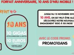 NRJ Mobile propose un forfait tout illimité avec 10 Go d'internet en 4G à 10€/mois pendant 12 mois!