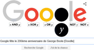 Google fête le 200ème anniversaire de George Boole [Doodle]