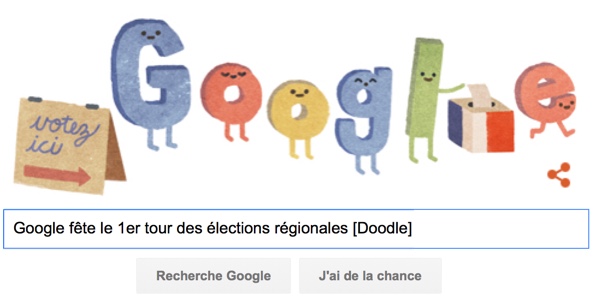 Google fête le 1er tour des élections régionales [#Doodle]