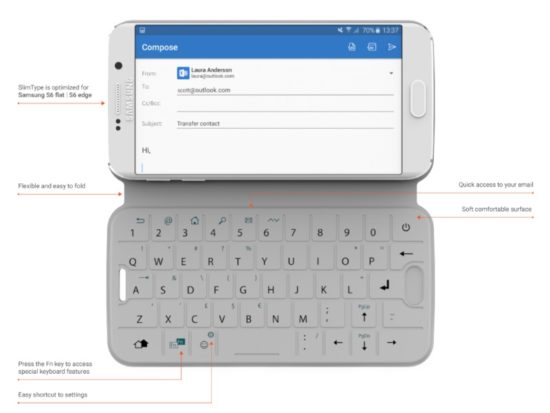 #CES2016 - SlimType : l'étui ingénieux pour Samsung Galaxy S6