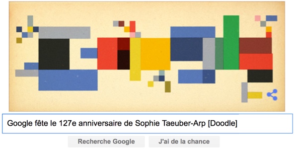 Google fête le 127e anniversaire de Sophie Taeuber-Arp [Doodle]