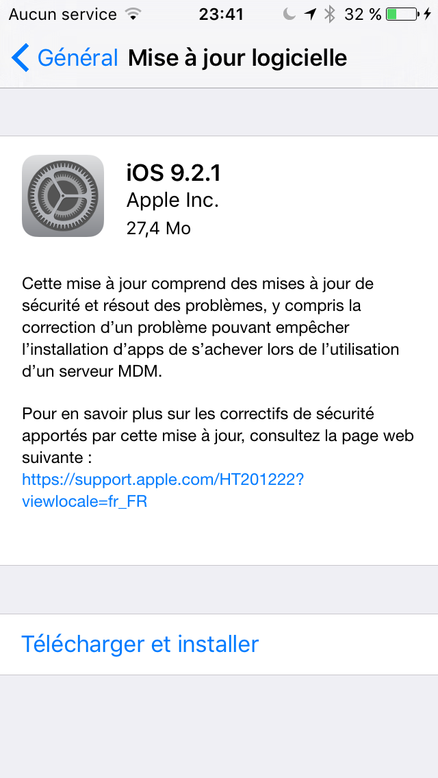 L’iOS 9.2.1 est disponible au téléchargement [liens directs]