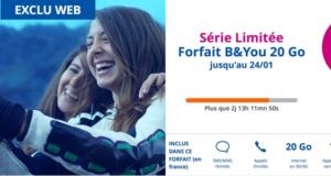 Bouygues Telecom propose un forfait B&YOU illimité et 20 Go de data à 9,99€ pendant 1 an