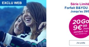 Bouygues relance la promotion du forfait B&YOU illimité et 20 Go de data à 9,99 € jusqu'au 29 février