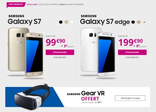 Commandez un Samsung Galaxy S7 et recevez un casque Gear VR