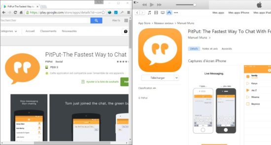 Pitput, une application de discusssion en temps réel