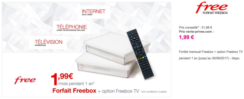 #Free propose encore une offre Freebox surprise sur vente-privee.com !