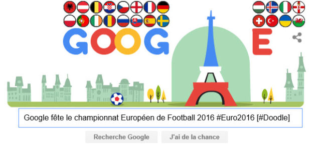 Google fête le championnat Européen de Football 2016 #Euro2016 [#Doodle]