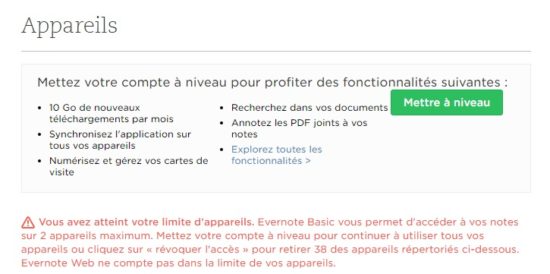 Evernote change ses offres et ce n'est pas top !