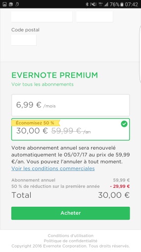 Evernote : une mise à jour de l'application mobile et une Offre Premium à -50%