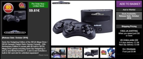 Retro gaming : SEGA et AtGames proposent deux consoles Mega Drive en précommande