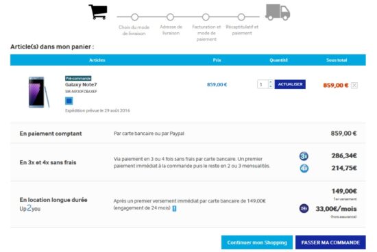 Samsung Galaxy Note7 : les précommandes sont ouvertes !