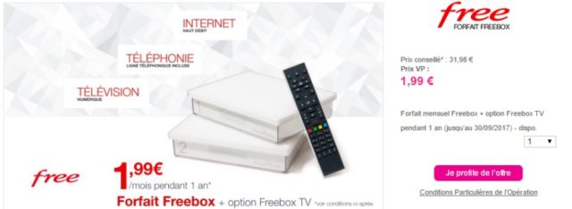 #Free a lancé une offre Freebox pour 1,99€ par mois sur vente-privee.com
