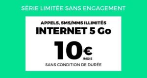 SFR ressort son forfait 5 Go à 10 € par mois à vie