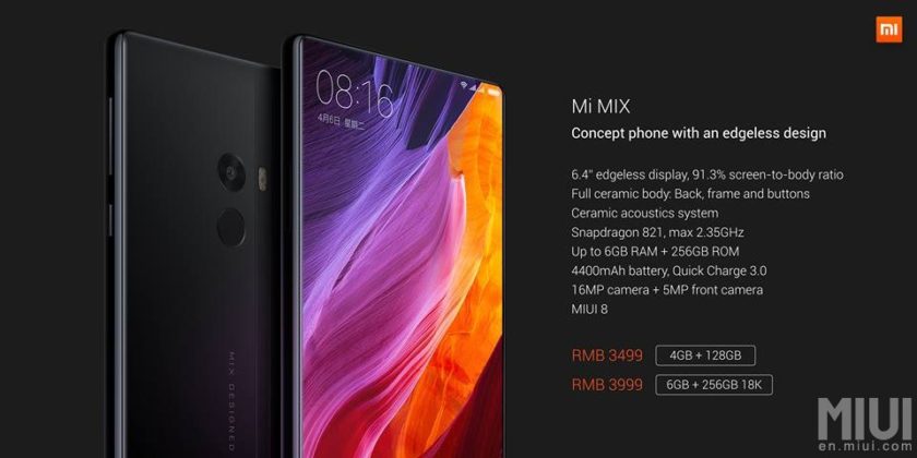 Xiaomi lève le voile sur le Xiaomi Mi Mix, un smartphone bluffant et innovant