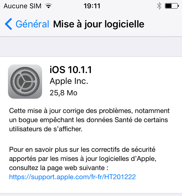 L’iOS 10.1.1 est disponible au téléchargement [liens directs]