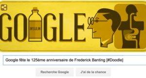 Google fête le 125ème anniversaire de Frederick Banting [#Doodle]