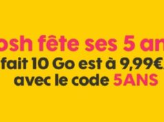 Pour ses 5 ans, Sosh propose son forfait 10Go à seulement 9,99€/mois