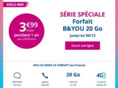 Le forfait B&You de 20Go bradé à 3,99€/mois