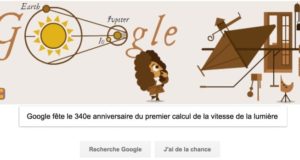Google fête le 340e anniversaire de la détermination de la vitesse de la lumière [#Doodle]