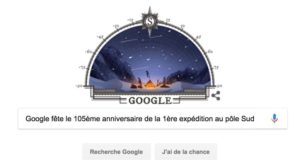 Google fête le 105ème anniversaire de la première expédition au pôle Sud [#Doodle]