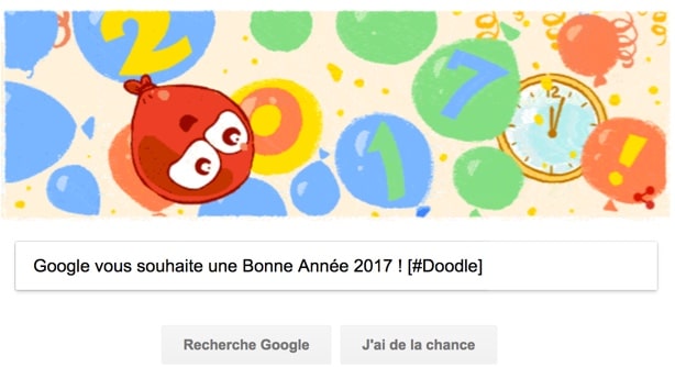 Google vous souhaite une Bonne Année 2017 ! [#Doodle]