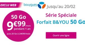 B&You propose un forfait 50 Go à 9,99€/mois pendant un an B&You propose un forfait 50 Go à 9,99€/mois pendant un an