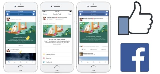 Facebook propose la météo ainsi qu'une animation lors des changements de saison