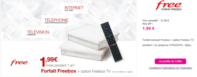 #Free casse le prix de son forfait Freebox Crystal à 1,99€/mois sur vente-privee.com