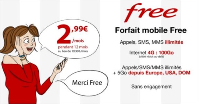 Free Mobile brade son forfait illimité à 2,99€/mois pendant 1 an