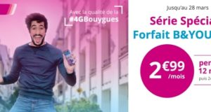 Le forfait B&You 20Go est à 2,99€/mois jusqu'au 28 mars 2017