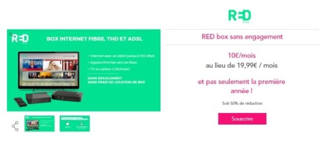 Red by SFR propose une offre Red box à 10€ par mois à vie