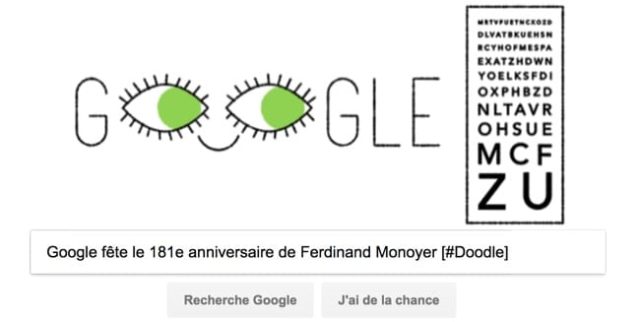 Google fête le 181e anniversaire de Ferdinand Monoyer [#Doodle]