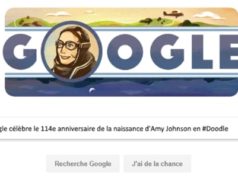 Google célèbre le 114e anniversaire de la naissance d'Amy Johnson en #Doodle