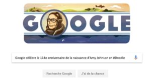 Google célèbre le 114e anniversaire de la naissance d'Amy Johnson en #Doodle
