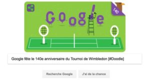 Google fête le 140e anniversaire du Tournoi de Wimbledon [#Doodle]