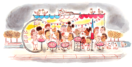 Google fête le 14 juillet en #Doodle