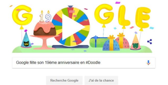Google fête son 19ème anniversaire en #Doodle