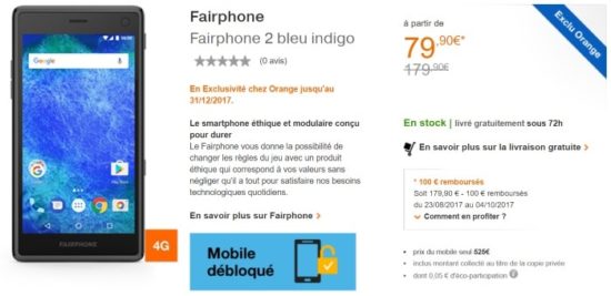 Fairphone 2 : en vente exclusivement chez Orange jusqu'à fin 2017