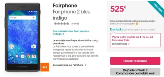 Fairphone 2 : en vente exclusivement chez Orange jusqu'à fin 2017