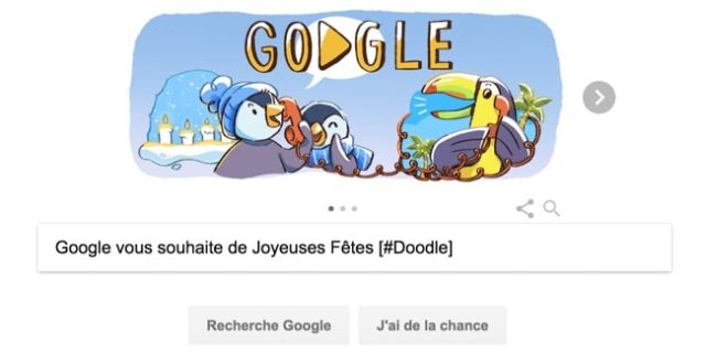 Google vous souhaite de Joyeuses Fêtes [#Doodle]