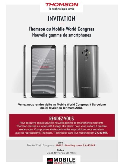 #MWC2018 : Thomson va présenter une nouvelle gamme de smartphones