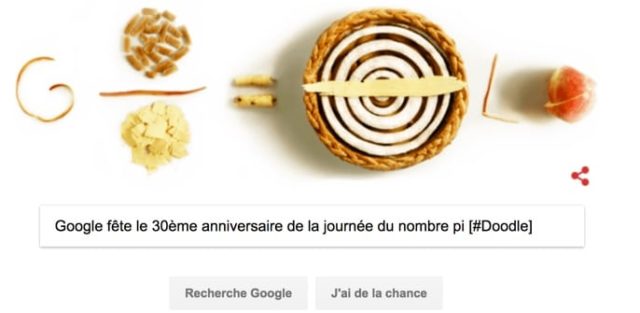 Google fête le 30ème anniversaire de la journée du nombre pi [#Doodle]